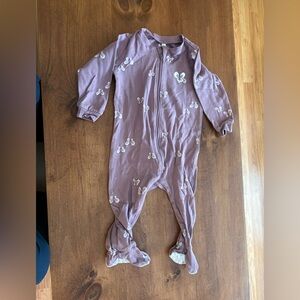 Purple Kids One Piece with Butterfly Print